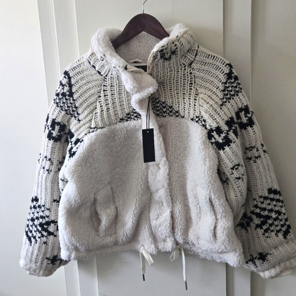 Blank NYC Sweaters - Blank NYC Cream Sherpa Jacket NWT